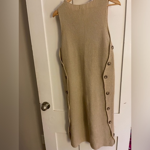 Sleeveless Button Up Sweater Dress - Picture 5 of 5